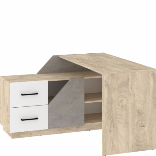 Rakstāmgalds PAX 120L 1D2S, Ozols/Balts/Pelēks Rakstāmgalds PAX 120L 1D2S, Ozols/Balts/Pelēks